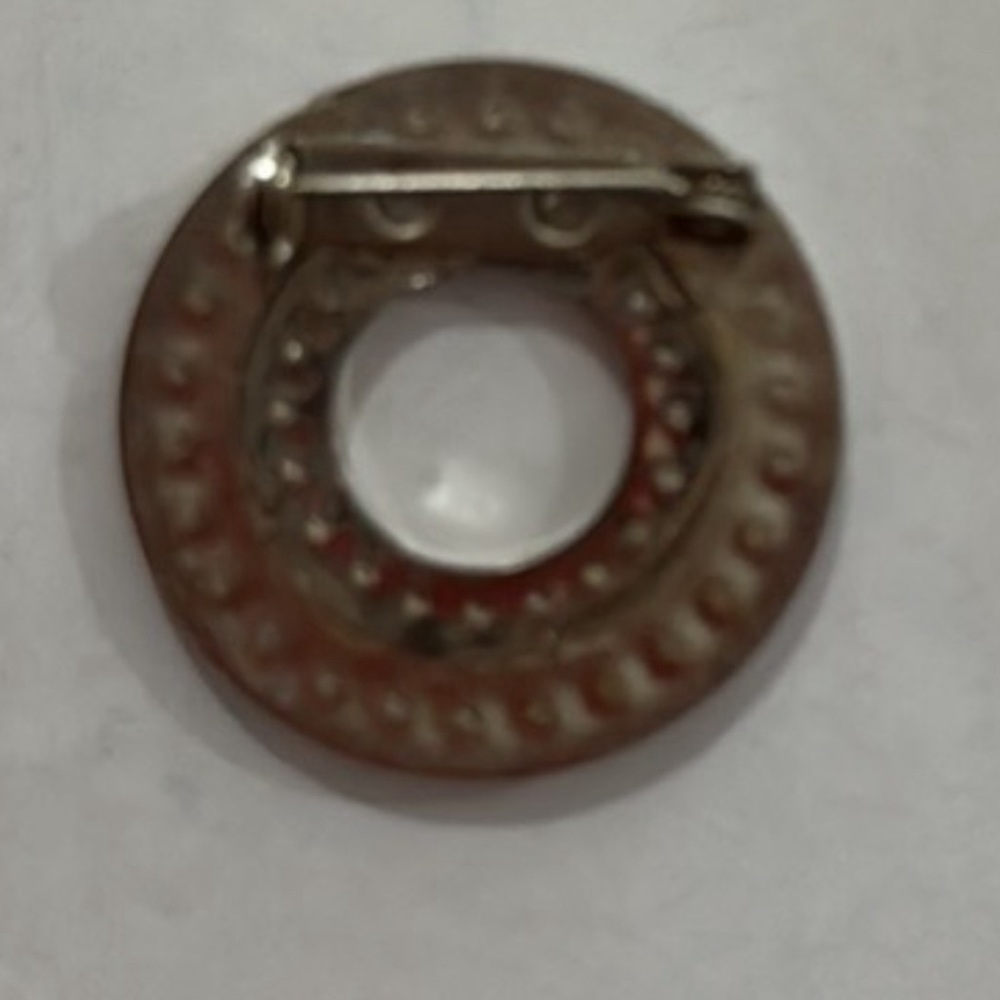 Vintage Rhinestone Circle Pin - Picture 2 of 2